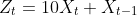 Z_t = 10X_t + X_{t-1}